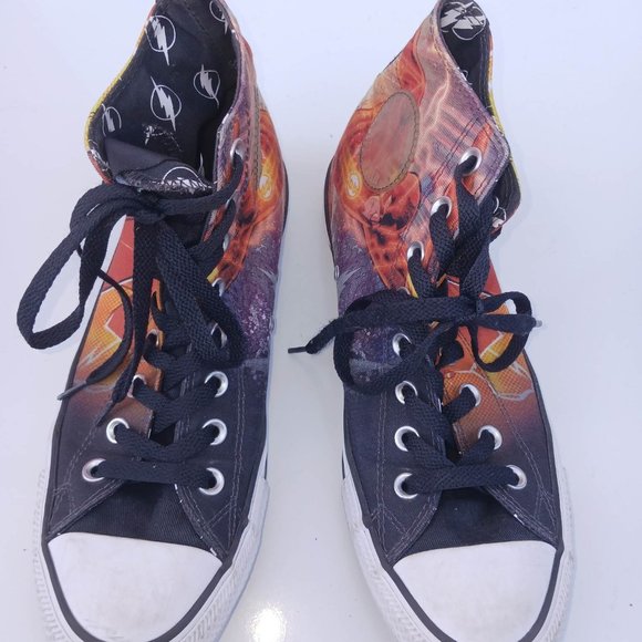 Converse Flash Men's Size 7 Black Red White High Cut Laced Shoes - Picture 12 of 15